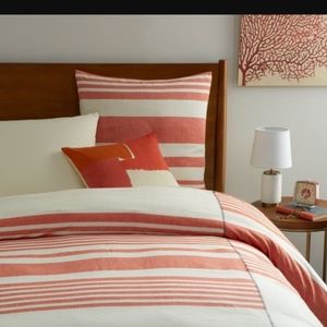 WEST ELM STEVEN ALAN KING ORANGE "STRIPES" DUVET